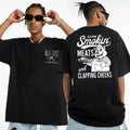 Old Row The Smokin' Meats Graphic 2 Sides T Shirt, Unisex T Shirt, Unisex Short Sleeve Tee Classic Cotton Hoodie, Sweatshirt