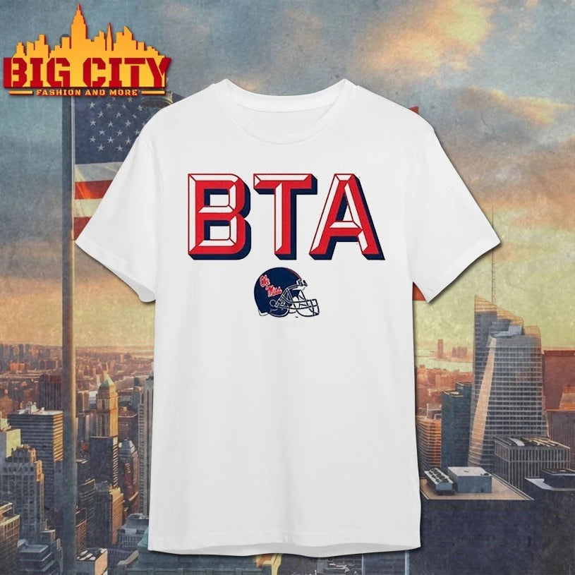 Ole Miss Football BTA helmet shirt