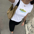 Olive Bowl Painted Baby Tee - Womenswear Top, Trending Womens Tshirt, Short Sleeve Streetwear Shirt, Breathable Classic Fit