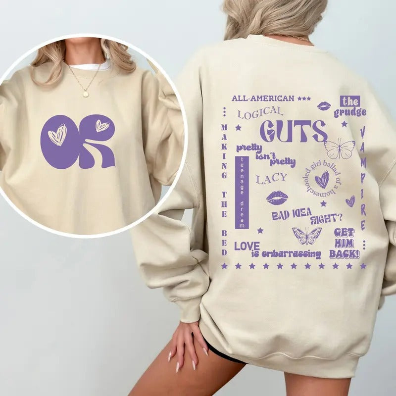 Olivi.a Rodrig.o Guts Tour 2024 Sweatshirt, The Guts World Tour 2024 Sweatshirt T-Shirts, Hoodie | RetroVerseTees.com