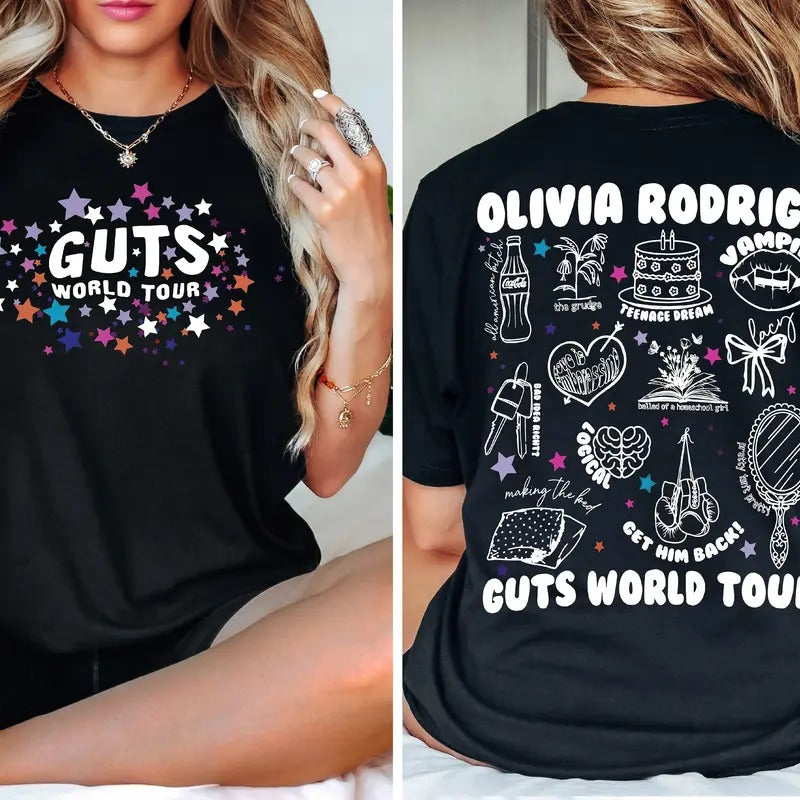 Olivia Rodrigo Guts World Tour Shirt, Guts Tour 2024 Shirt, Concert Shirt, Olivia Rodrigo Fans Shirt, Olivia Guts Merch,...