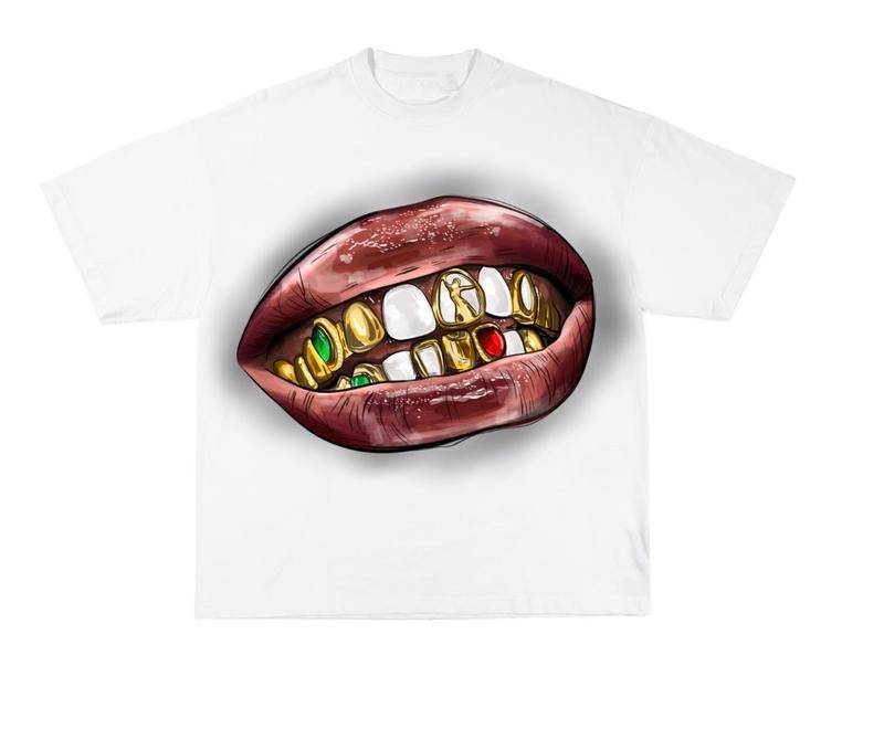 On Hand Smile GRILLS Gold Style Rap Hip Hop Y2k Fashion Graphic T Shirt Hoodie, Sweatshirt | RetroVerseTees.com