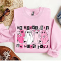On Wednesday We Wear Pink Halloween Sweatshirt, Cute Pink Ghost Shirt, Pink Boo Book Halloween Sweater for men and women...