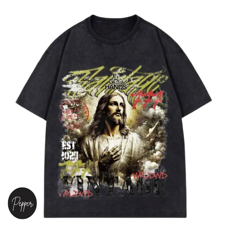 One-of-a-Kind Vintage Jesus Graphic Tees, Jesus Shirt, Crew Neck, Size S- 3XL, Menswear Top, Womenswear Top Underwear...