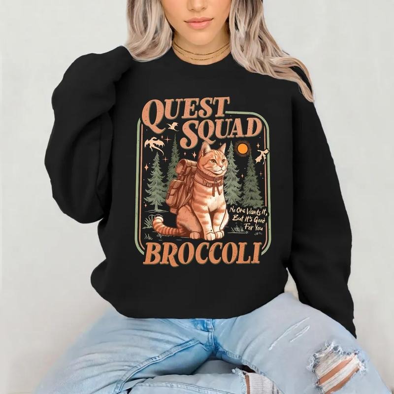 Onyx Storm Quest Squad Broccoli Shirt, Broccoli Cat Tshirt, Ridoc Romantasy Fan Shirt, Dragon Rider Tee, Fourth Wing...