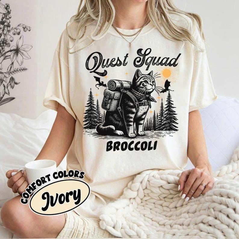 Onyx Storm Quest Squad Shirt Broccoli tee Fourth Wing Merch Xaden Riorson clothes Violet bookish top romantasy fan Ridoc...
