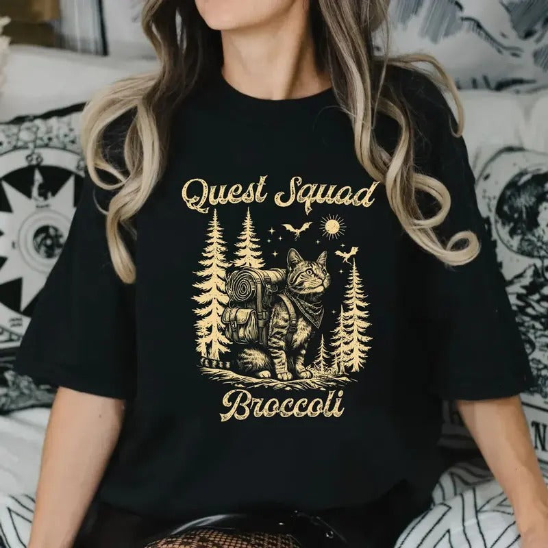 Onyx Storm Shirt Quest Squad Broccoli Tee Fourth Wing Merch Xaden Riorson Clothes Violet Bookish Top Romantasy Fan Ridoc...