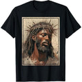 Ootd Lightsaber brand Shirt Black Jesus Graphic TNF FOG Jesus Cross with Crown FOG Thorns Fitted Short Sleeve Crewneck...