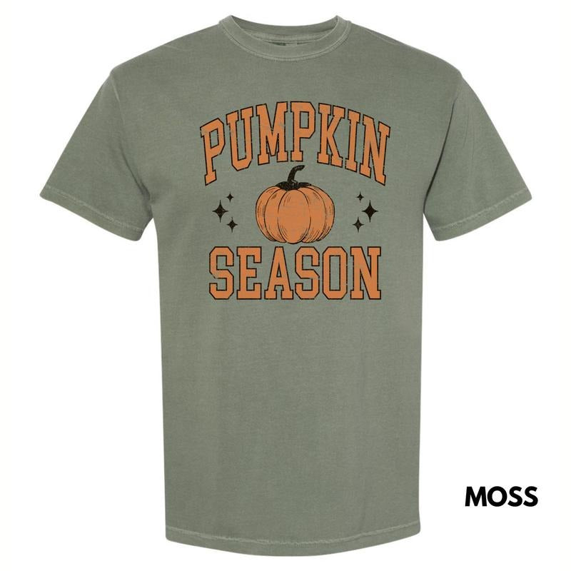 Orange Pumpkin Season Varsity Letter Comfort Colors T-Shirt 'NLB' Hoodie, Sweatshirt | RetroVerseTees.com