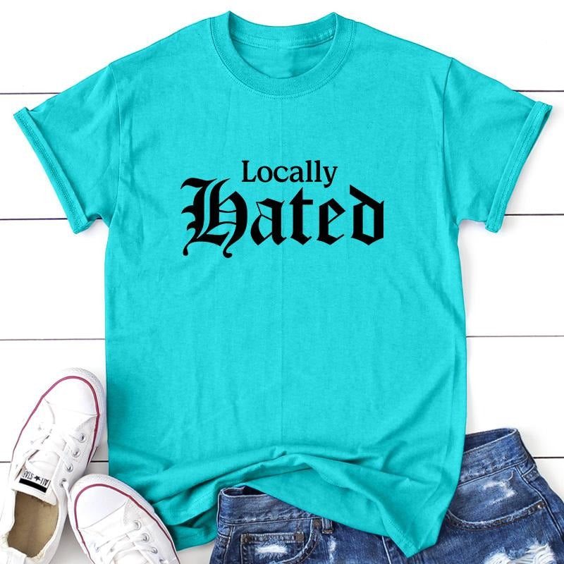 Locally Hated Apparel, Proudly Printed In The USA, Tee, Gray / White / Blue / Orange, #sassy #cute Hoodie, Sweatshirt