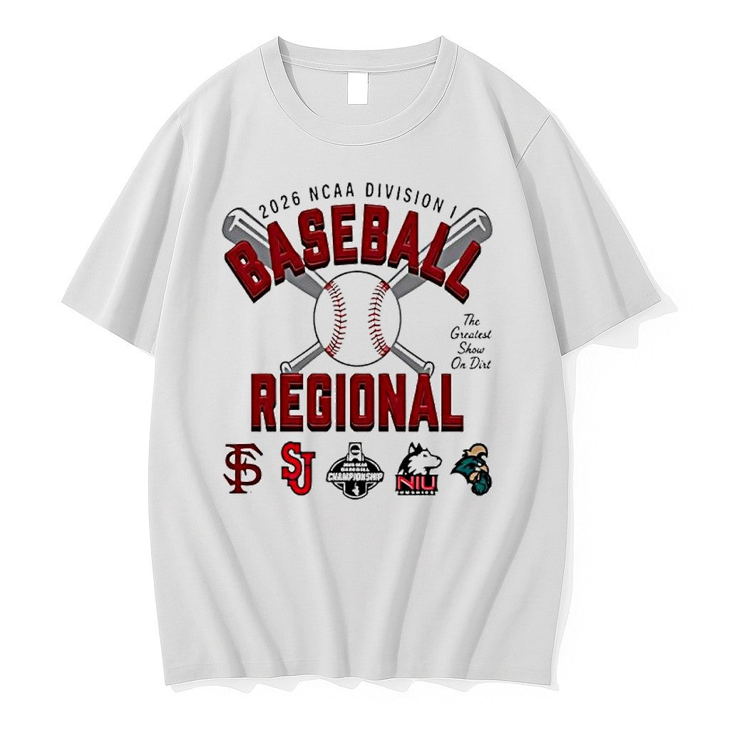 Original 2026 Ncaa Division I Baseball Regional Tournament Fsu Sj Niu Coastal Carolina Tshirts