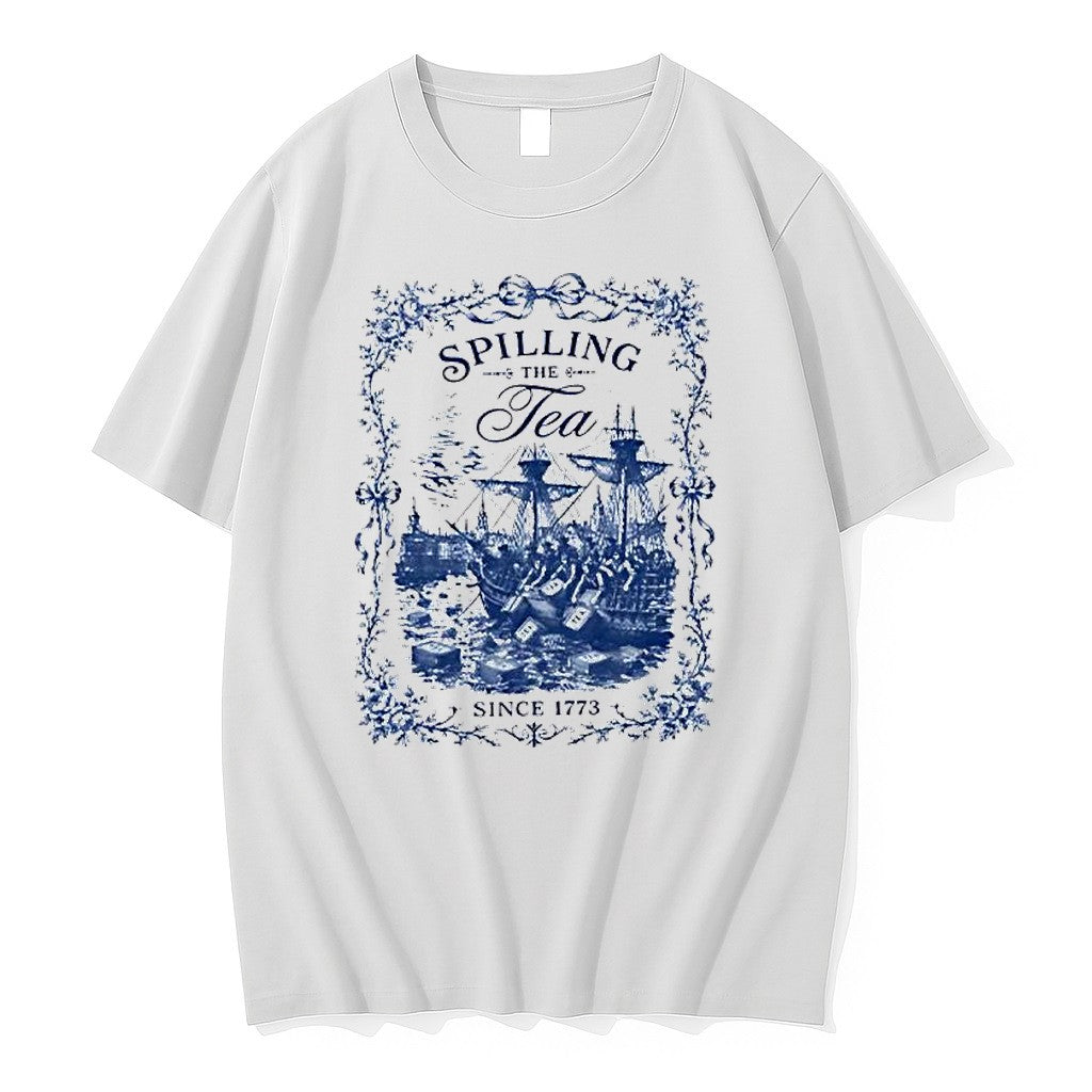 Original Boston Tea Party American Revolution Spilling The Tea Since 1773 Tshirts