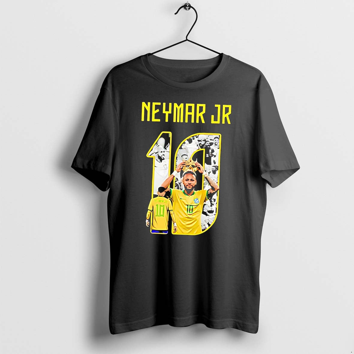 Original Brazil National Football Team Neymar Jr Wearing Crown Tee Tshirts Jpg