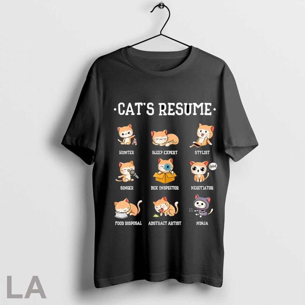 Original Cats Resume Life Of A Cat Animal T Shirt