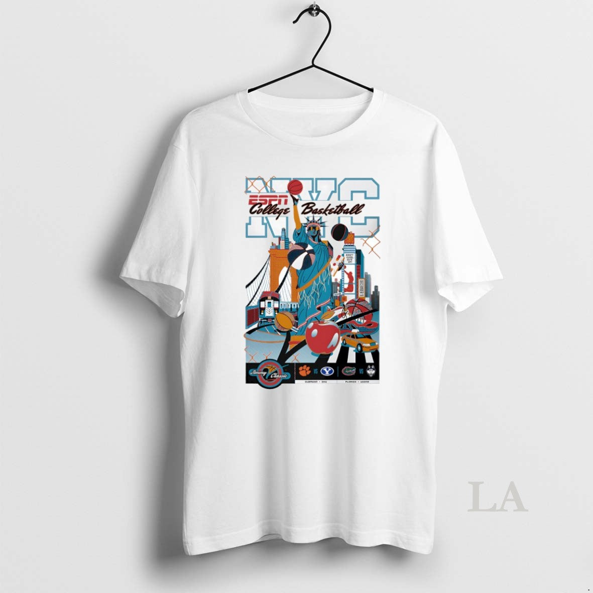 Original Clemson Tigers Vs Byu Cougars Nyc College Basketball Jimmy Classic Circle T-Shirts, Hoodie, Sweatshirt