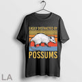 Original Easily Distracted By Possums Vintage Sunset Animal