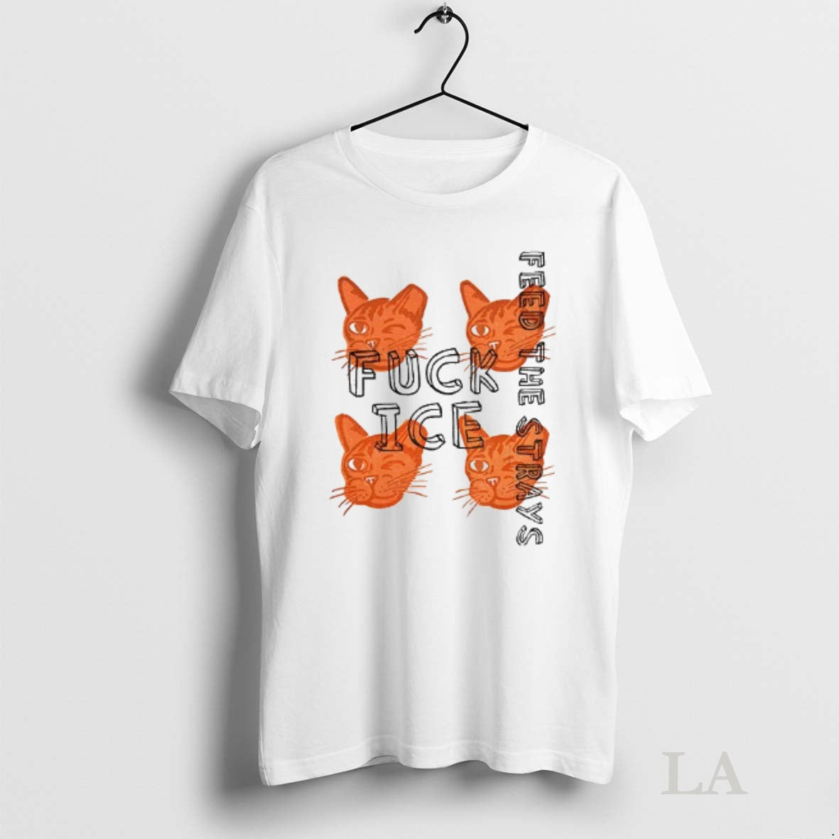Original Fuck Ice Orange Cats Feed The Strays Political
