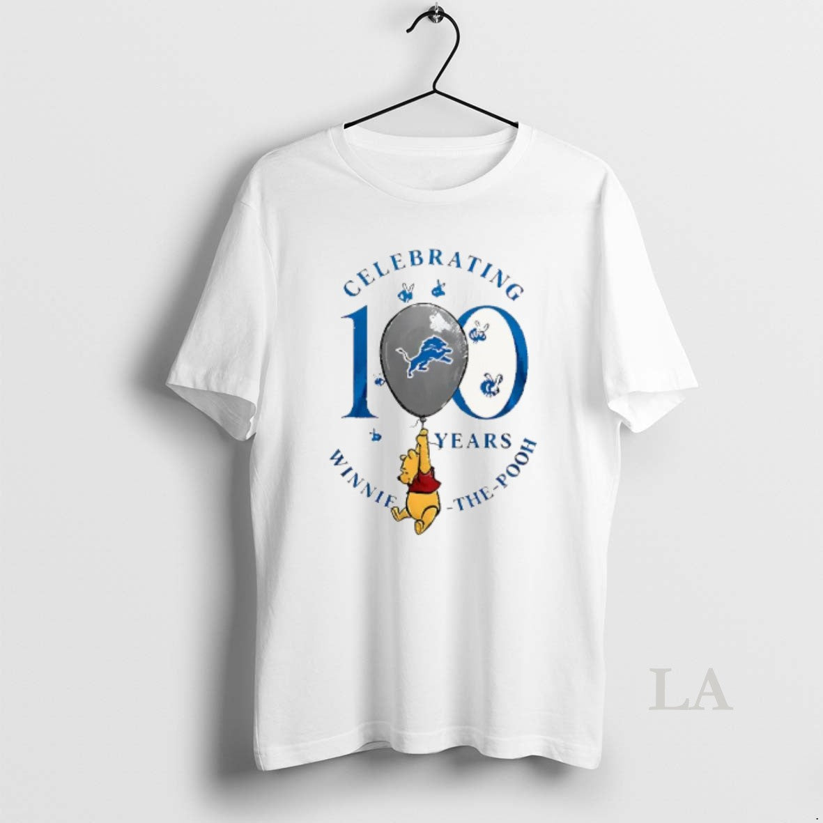 Original Funny Detroit Lions X Winnie The Pooh 100th Anniversary T-Shirts, Hoodie, Sweatshirt | RetroVerseTees.com