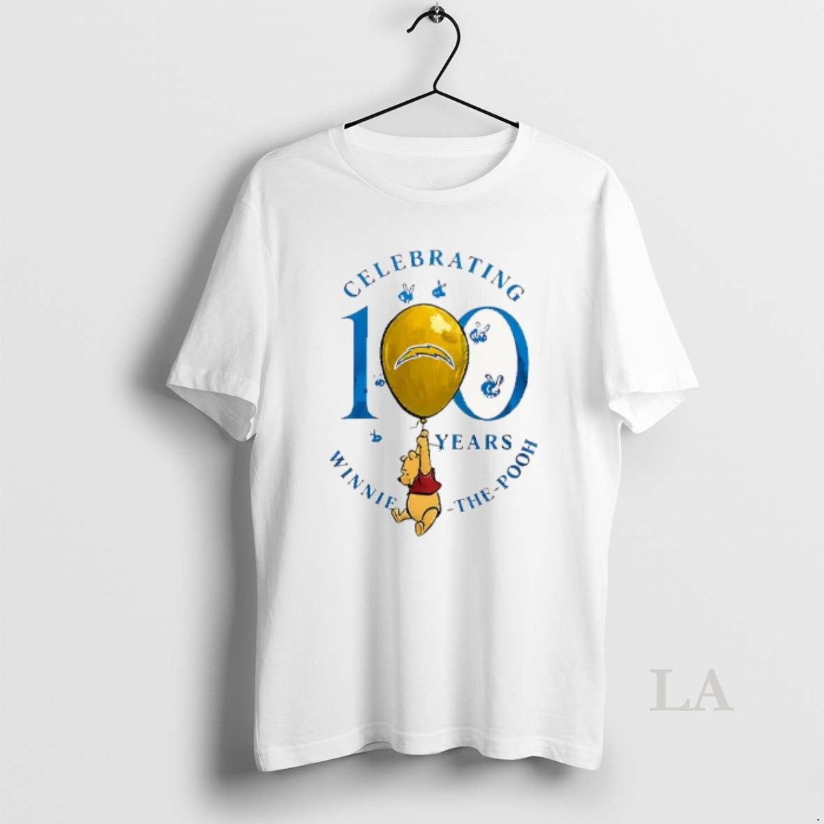 Original Funny Los Angeles Chargers X Winnie The Pooh 100th Anniversary T-Shirts, Hoodie, Sweatshirt | RetroVerseTees.com
