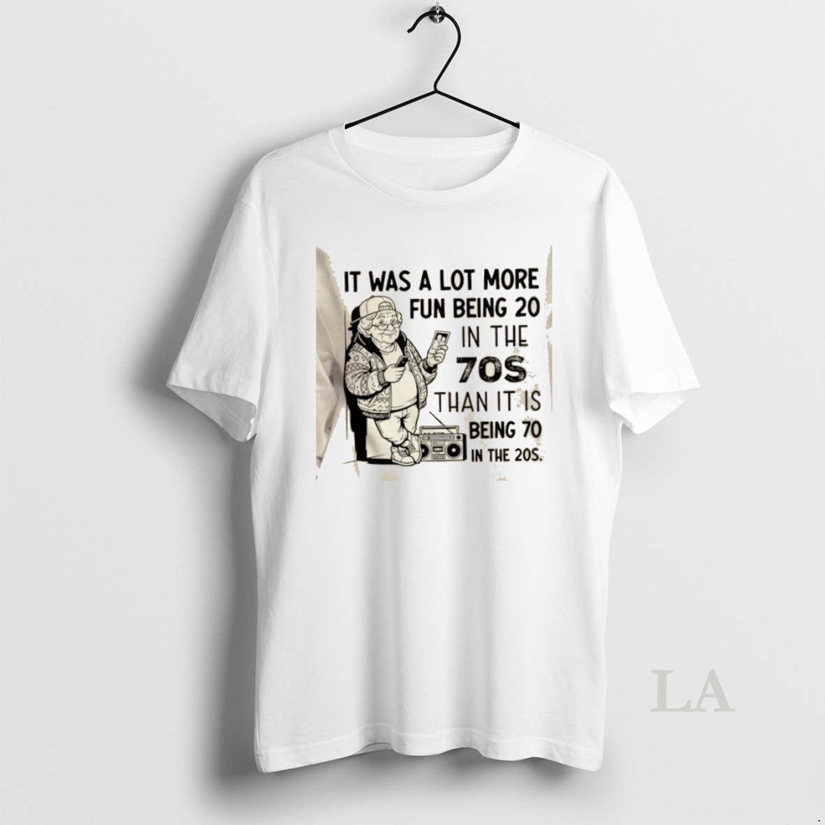 Original Grandma It Was A Lot More Fun Being 20 In The 70s Than It T-Shirts, Hoodie, Sweatshirt | RetroVerseTees.com