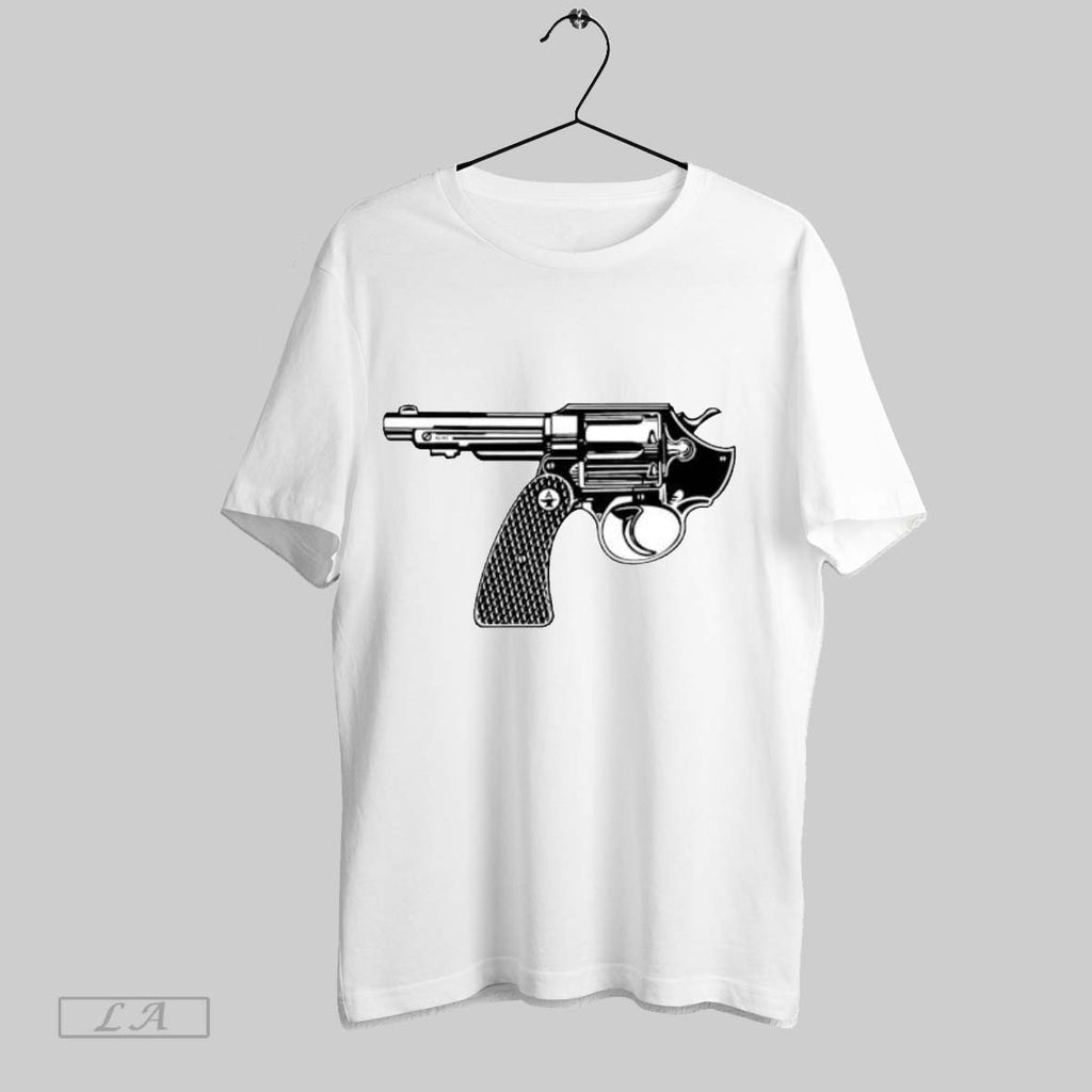 Original Handgun Black And White Revolver Gun Blueprint
