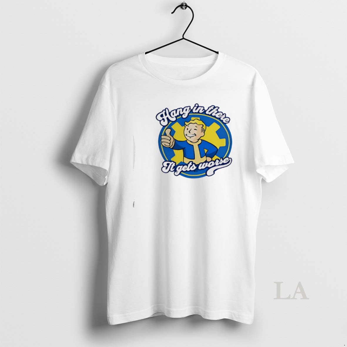 Original Hang In There It Gets Worse Vault Boy T-Shirts, Hoodie, Sweatshirt | RetroVerseTees.com