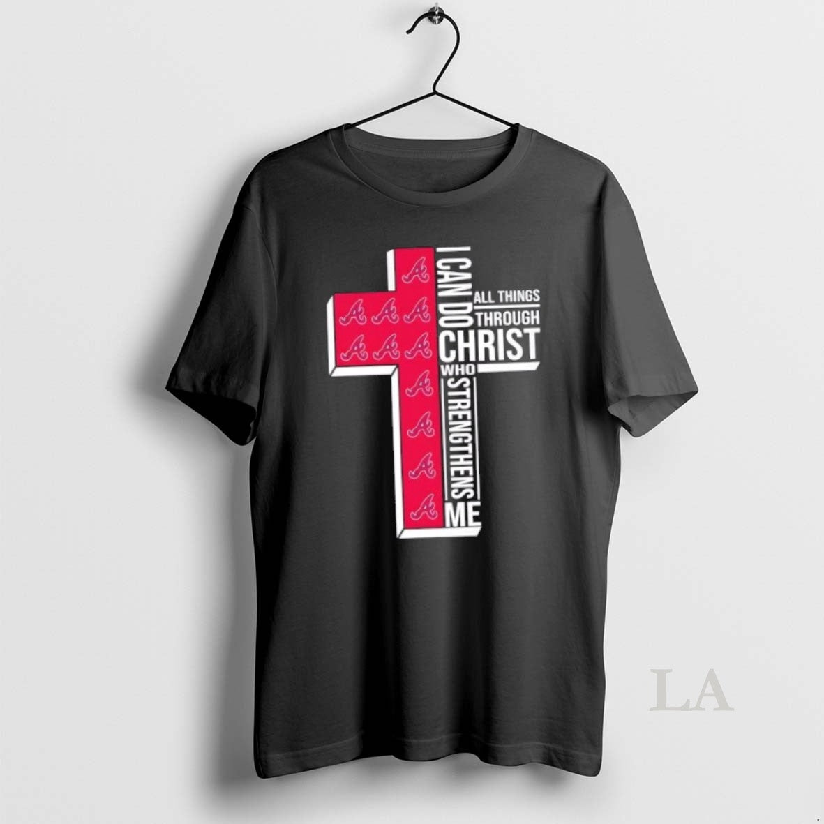 Original I Can Do All Things Through Christ Who Strengthens Me Atlanta Braves Baseball Cross