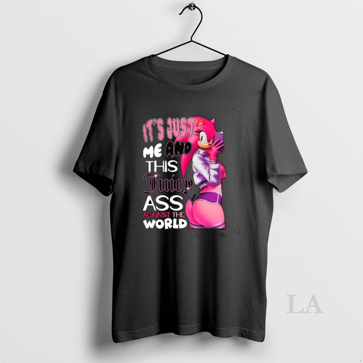 Original Its Just Me And This Juicy Ass Against The World Pink Hedgehog T-Shirts, Hoodie, Sweatshirt | RetroVerseTees.com
