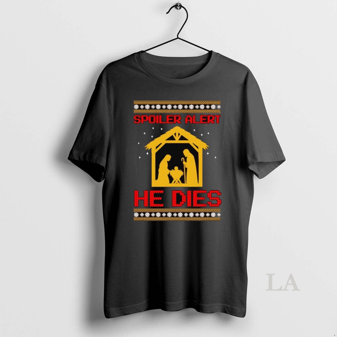 Original Jesus Spoiler Alert He Dies Ugly Christmas T-Shirts, Hoodie, Sweatshirt | RetroVerseTees.com