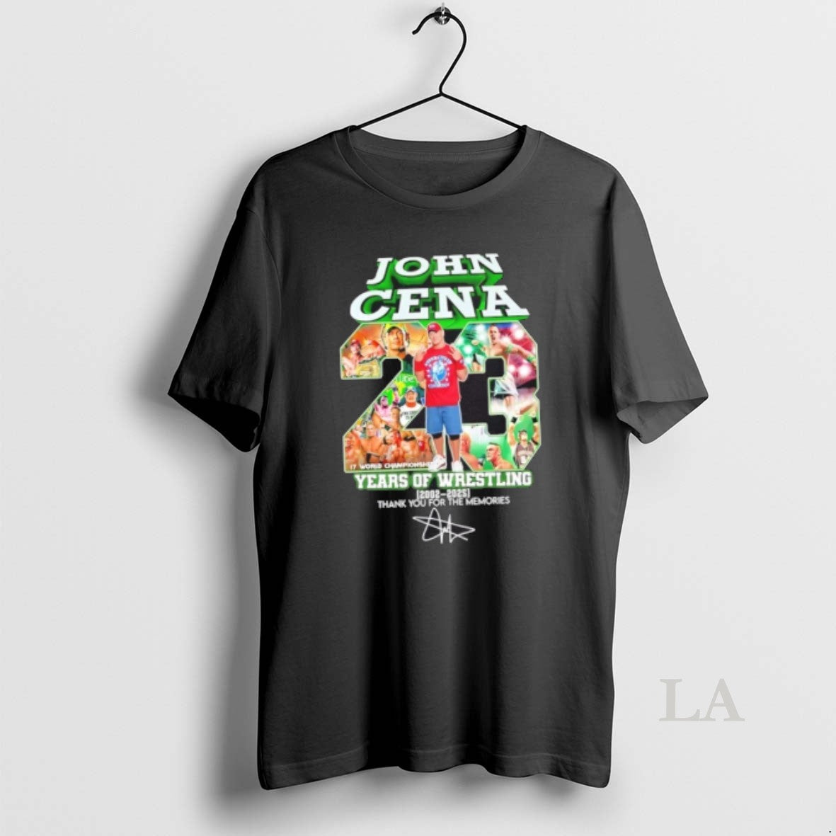 Original John Cena 23 Years Of Wrestling 2002 2025 Thank You For The Memories Signature T-Shirts, Hoodie, Sweatshirt