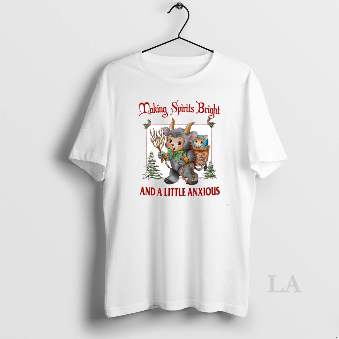 Original Making Spirits Bright And A Little Anxious Circle T-Shirts, Hoodie, Sweatshirt | RetroVerseTees.com