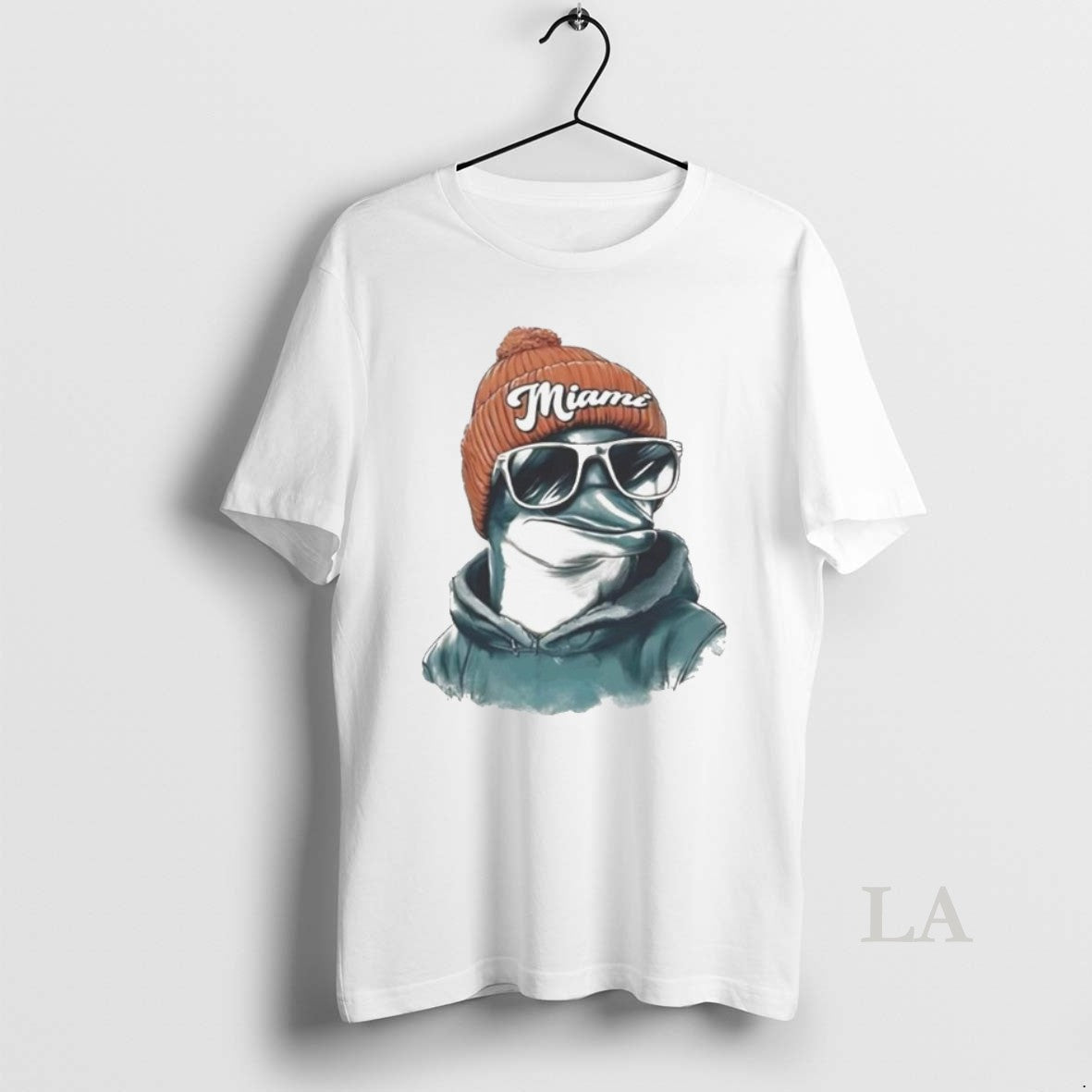 Original Miami Dolphins Mascot Wearing A Beanie And Sunglasses T-Shirts, Hoodie, Sweatshirt | RetroVerseTees.com