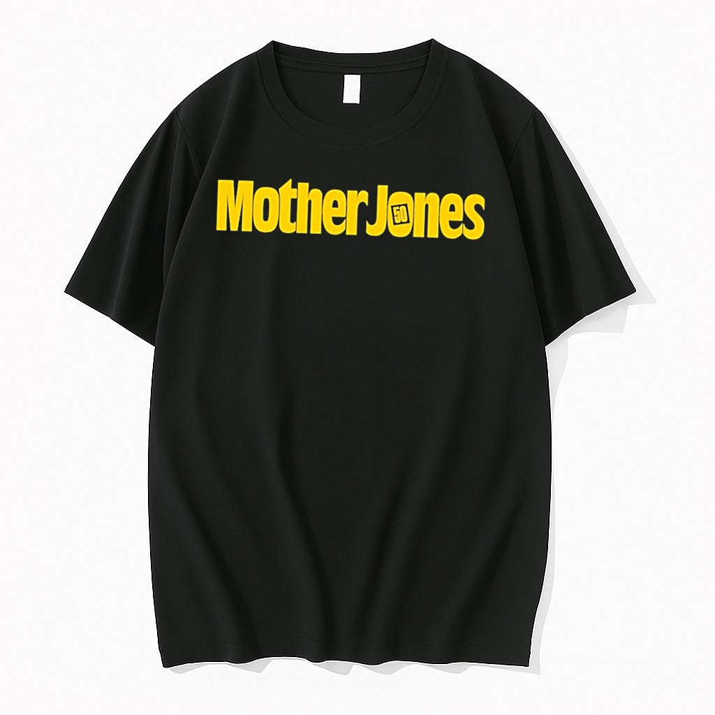Original Mother Jones 50th Anniversary Logo Tee Tshirts Jpg