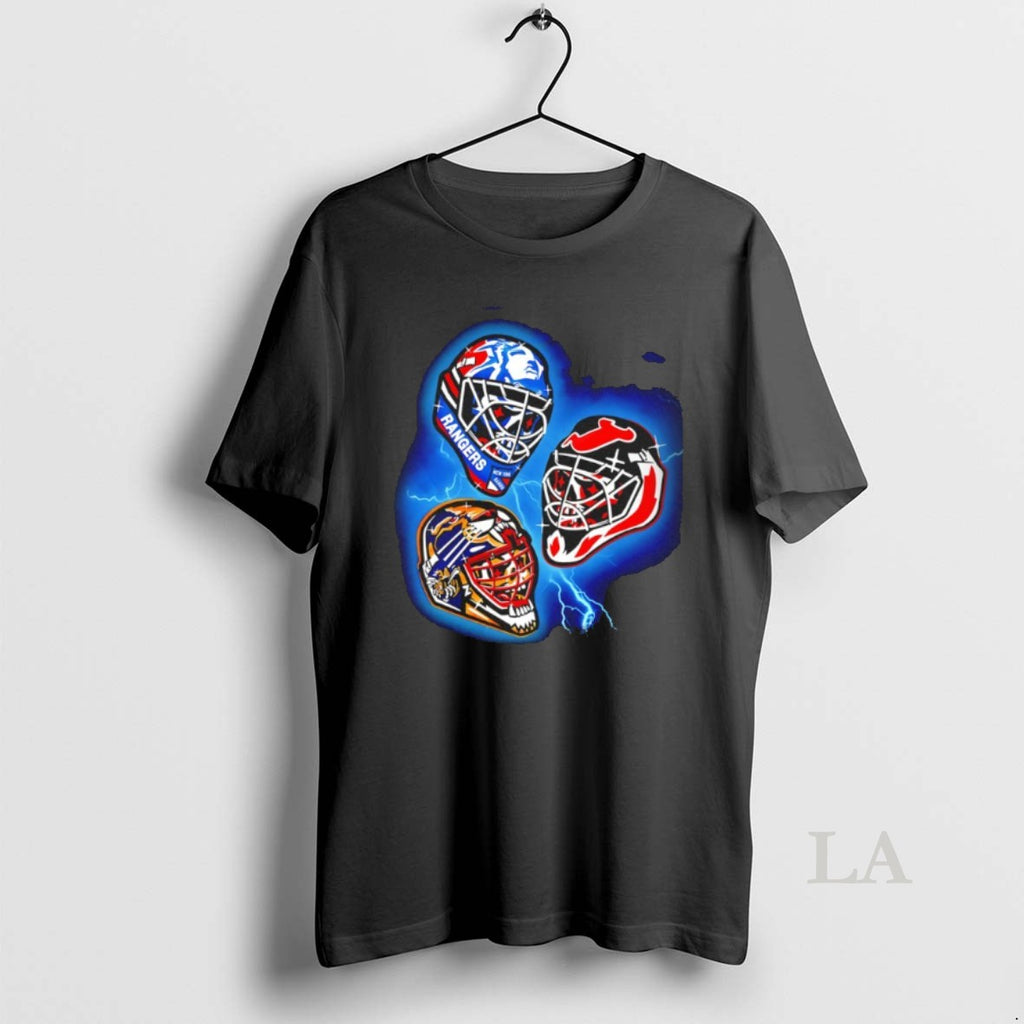 Original New York Rangers New Jersey Devils And Boston Bruins Nhl 94 Goalie Mask Art