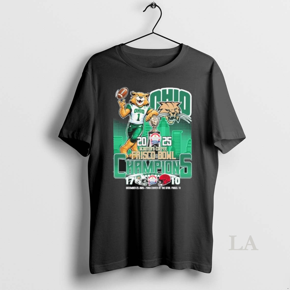Original Ohio Bobcats Mascot 2025 Frisco Bowl Champions Score T-Shirts, Hoodie, Sweatshirt | RetroVerseTees.com