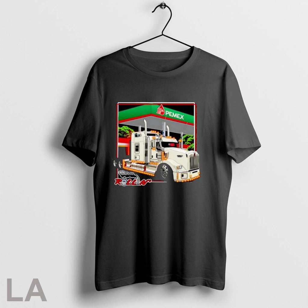 Original Rollin White Truck At Pemex Gas Station Night