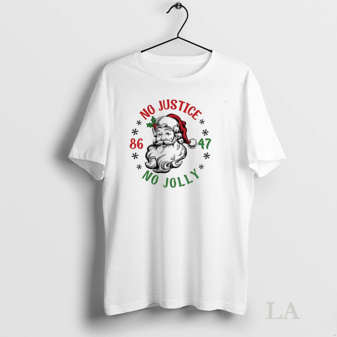 Original Santa Claus No Justice No Jolly Anti Trump 86 47 Merry Christmas