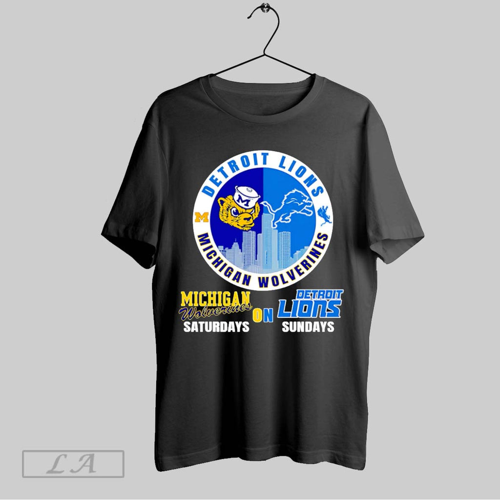 Original Skyline Michigan Wolverines On Saturdays Detroit Lions On Sundays
