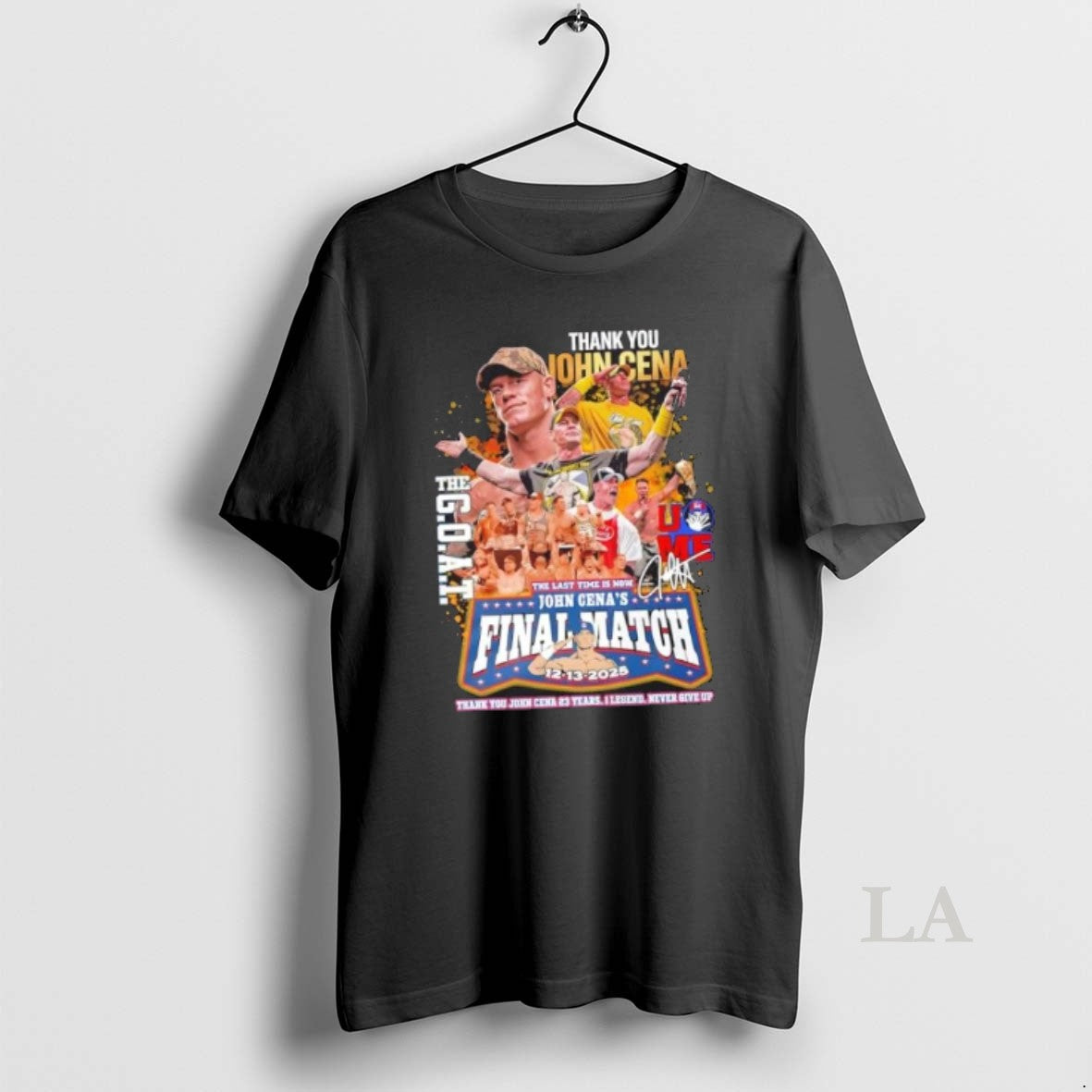 Original Thank You John Cena The Goat Final Match 12 13 2025 23 Years T-Shirts, Hoodie, Sweatshirt | RetroVerseTees.com