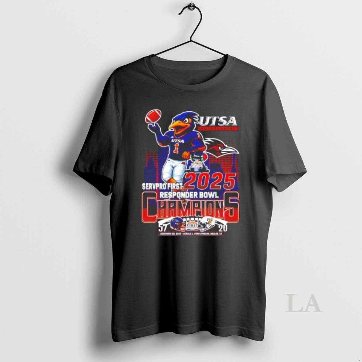 Original Utsa Roadrunners 2025 Responder Bowl Champions Mascot Skyline T-Shirts, Hoodie, Sweatshirt | RetroVerseTees.com