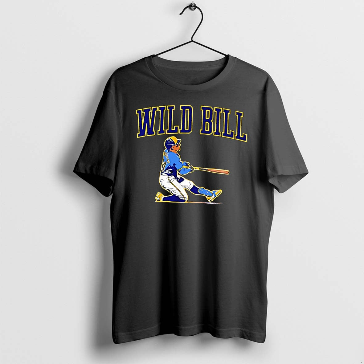 Original Wild Bill Herrera Baseball Swing Milwaukee Brewers Black Tshirts Jpg
