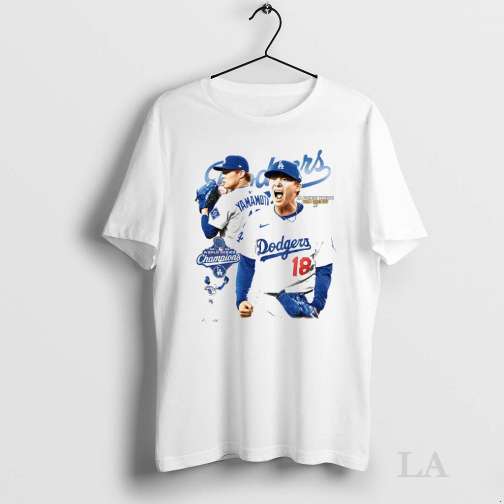 Original Yoshinobu Yamamoto World Series Mvp Rhp Los Angeles Dodgers Mlb Baseball Graphic
