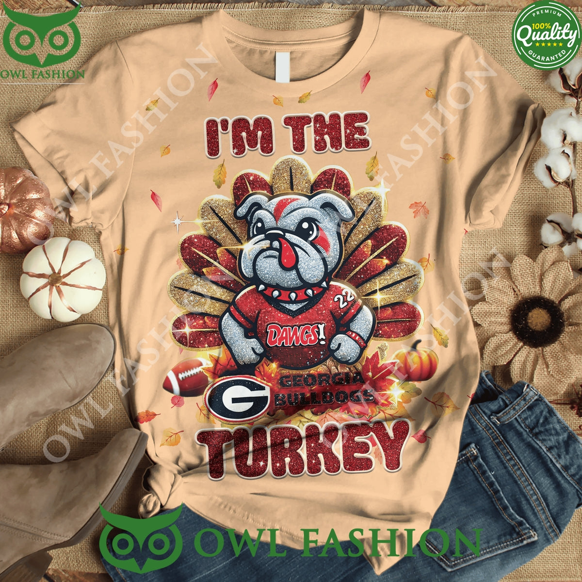 Georgia Bulldogs I’m The Turkey Dawgs Red 2D t Shirt
