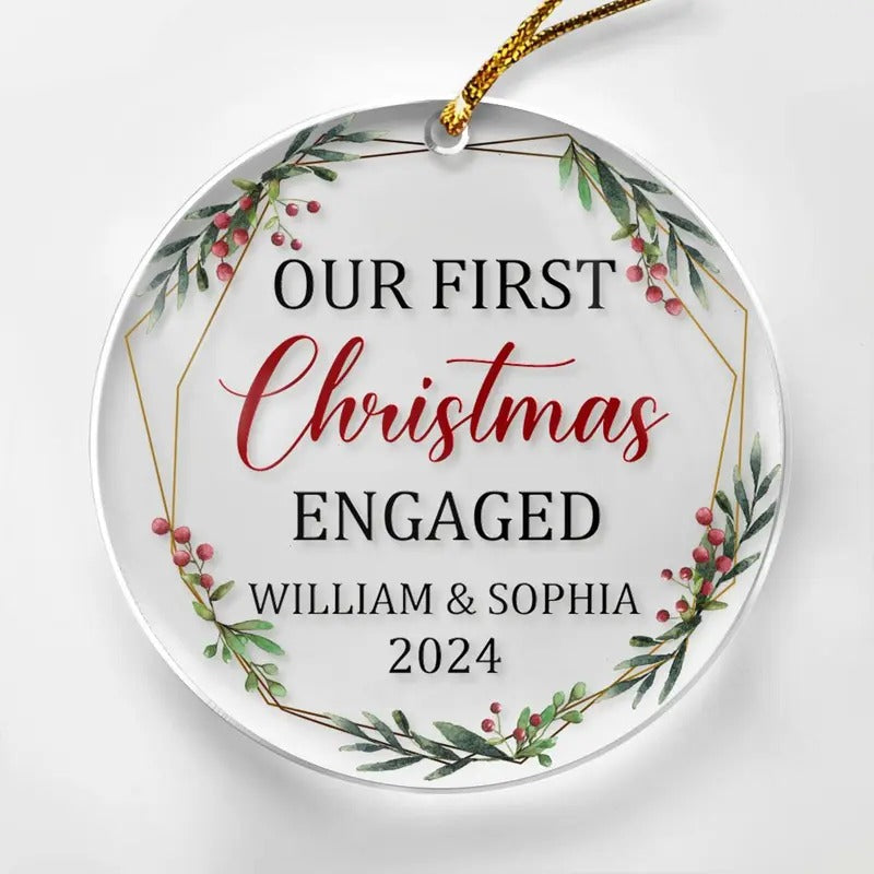 Our 1st Christmas TNF Ornament: Premium Round Acrylic Keepsake for Couples, Perfect for Tree Decoration & Lasting...