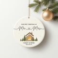 Our First Christmas Ornament Personalized Gift, 2024 Christmas Engaged Ceramic Ornament Decor, First Christmas as Mr Mrs...