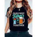 Our First TNF'WB shield Day TNF Funny Beer & Youngsters Bottle Graphic T-Shirt, Women'WB shield Short Sleeve Casual Top...