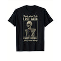Outdoor men's clothing with high quality materials, skull print men's cotton T-shirt, graphic T-shirt men's outdoor...