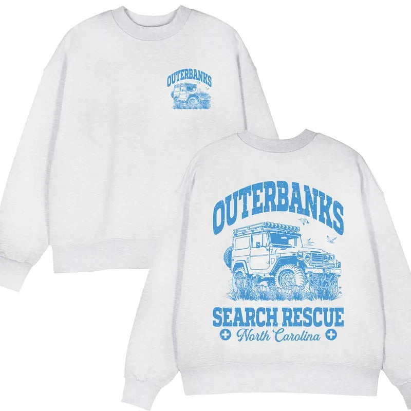 Outer Banks Search Rescue North Carolina Sweatshirt, OBX North Carolina Crewneck, Vintage Pogue Life Unisex Outfit,...