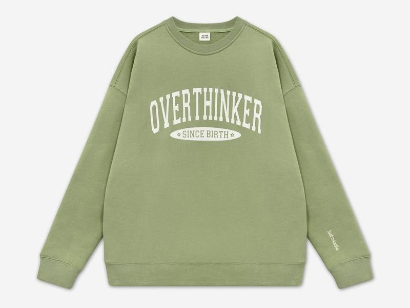 Overthinker Since Birth Crewneck Sweatshirt DRG, Classic Cotton T-Shirts, Hoodie | RetroVerseTees.com