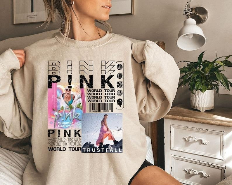 P!nk Pink Singer Summer Carnival 2024 Tour Shirt, Trustfall Album Sweatshirt Hoodie | RetroVerseTees.com